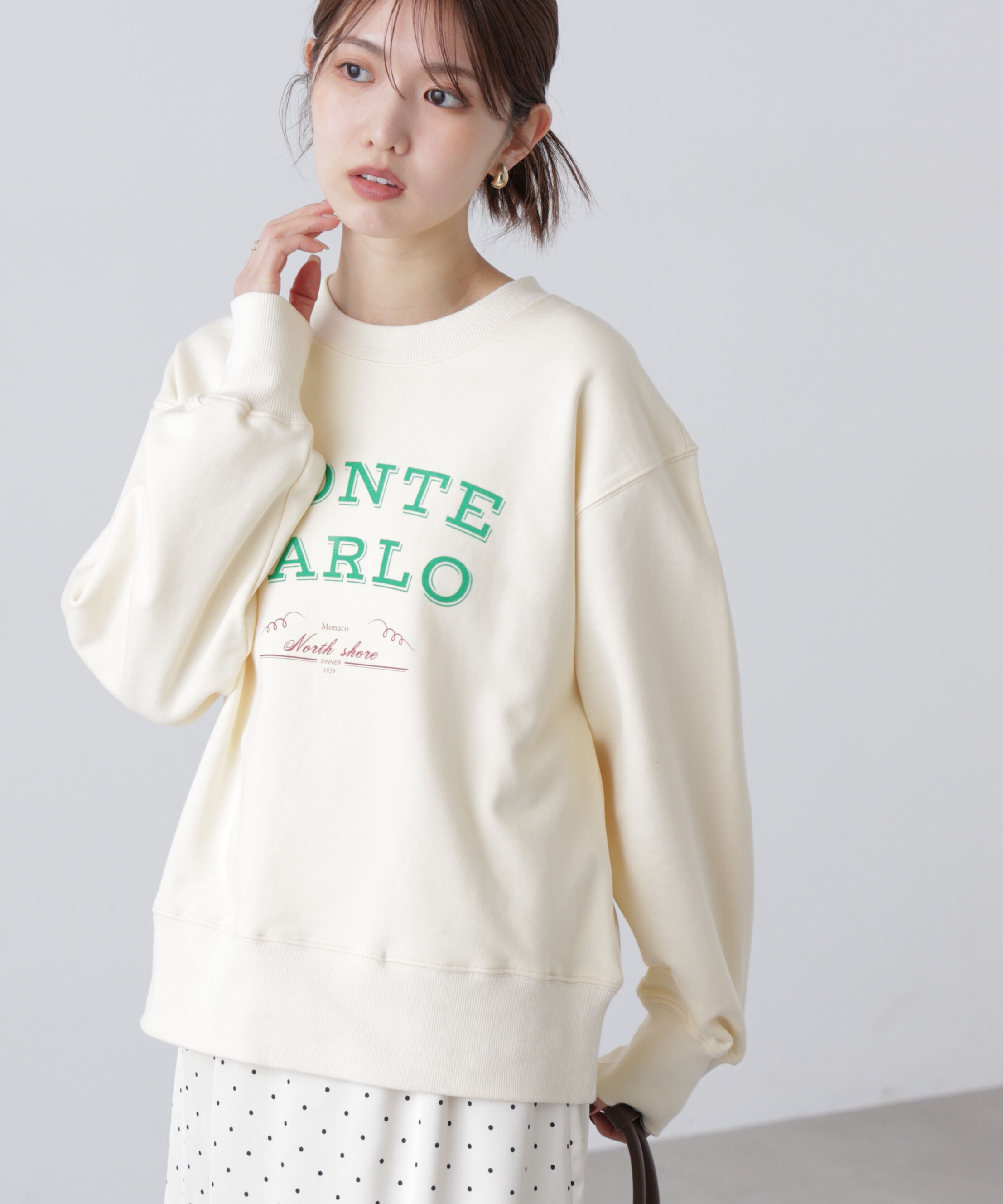  「フロッキーロゴ刺繍スウェット」|Tシャツ・カットソー|