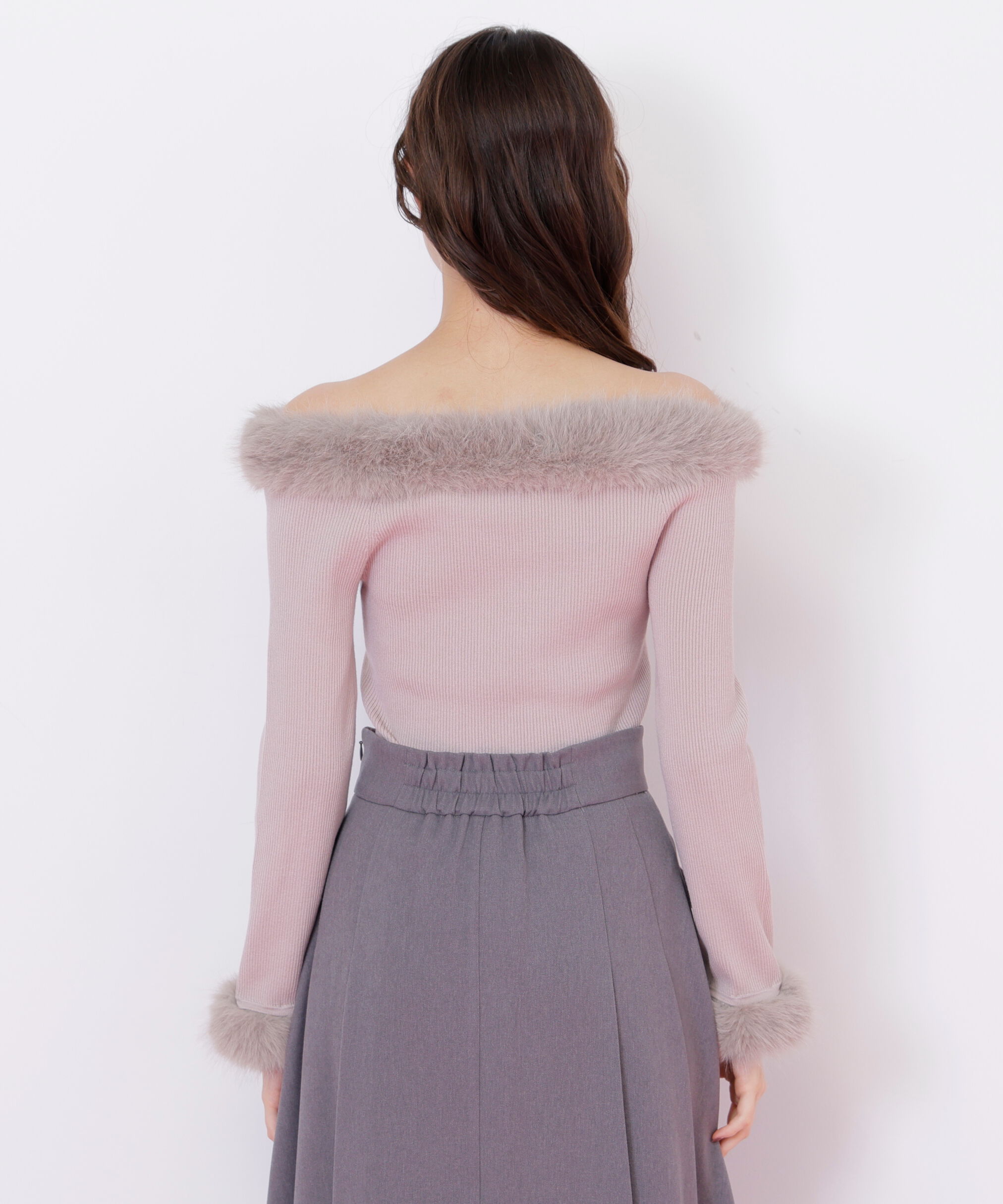  「フェイクファートリムニット」|ニット・セーター|