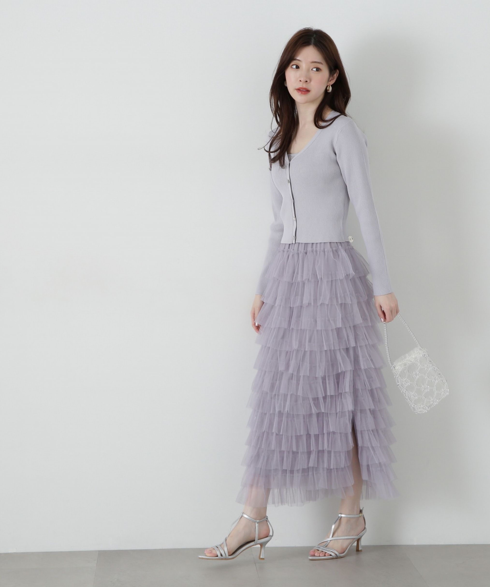 PROPORTION BODY DRESSING「Iラインチュールティアードスカート」|スカート|