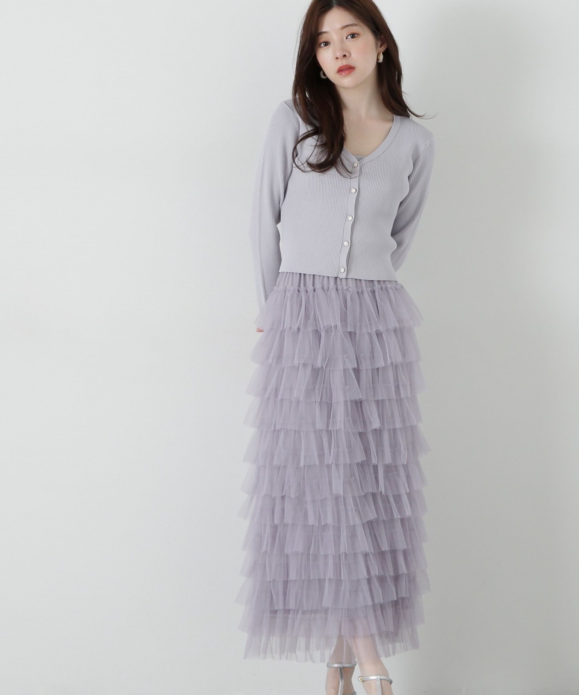 PROPORTION BODY DRESSING「Iラインチュールティアードスカート」|スカート|