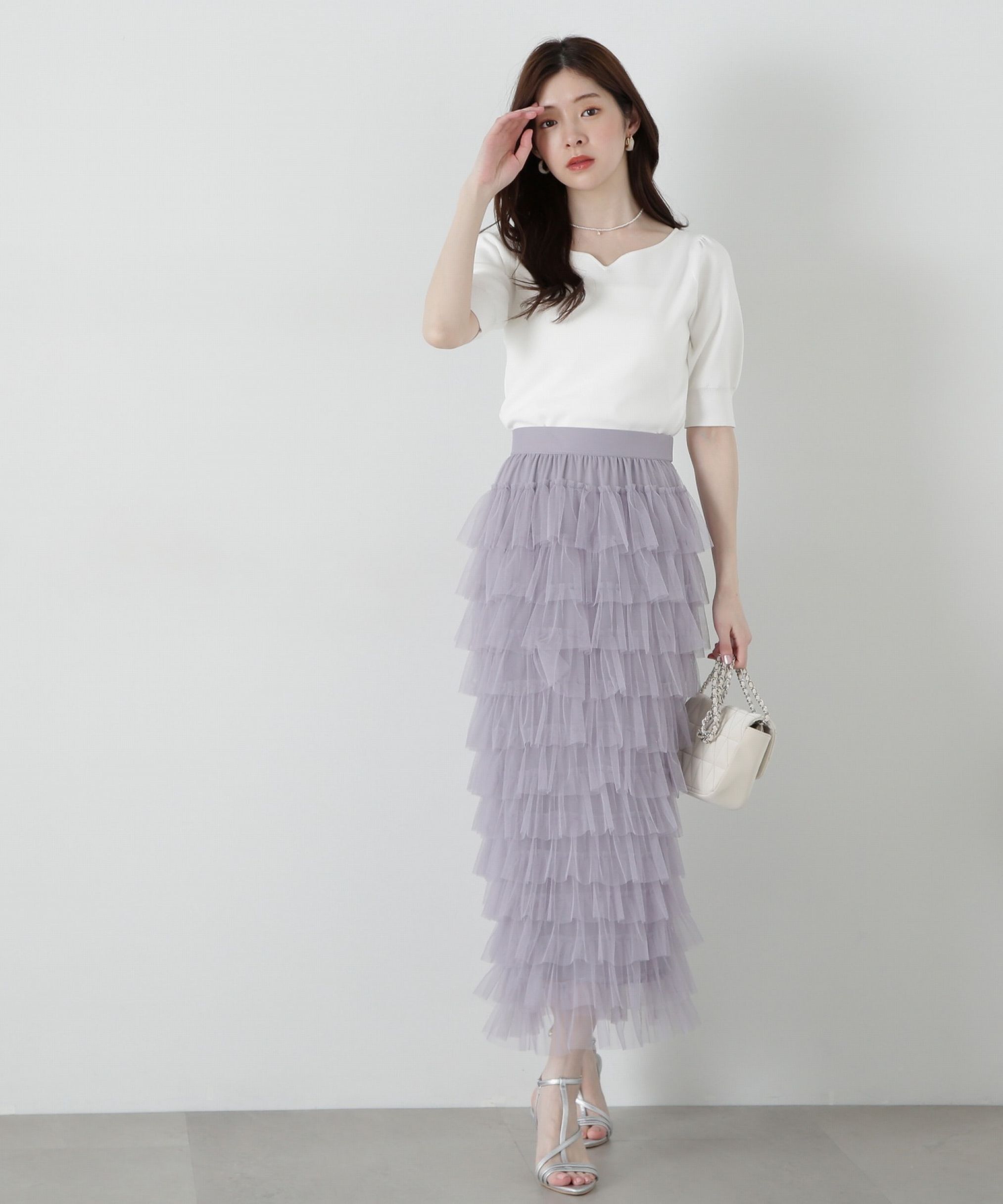 PROPORTION BODY DRESSING「Iラインチュールティアードスカート」|スカート|
