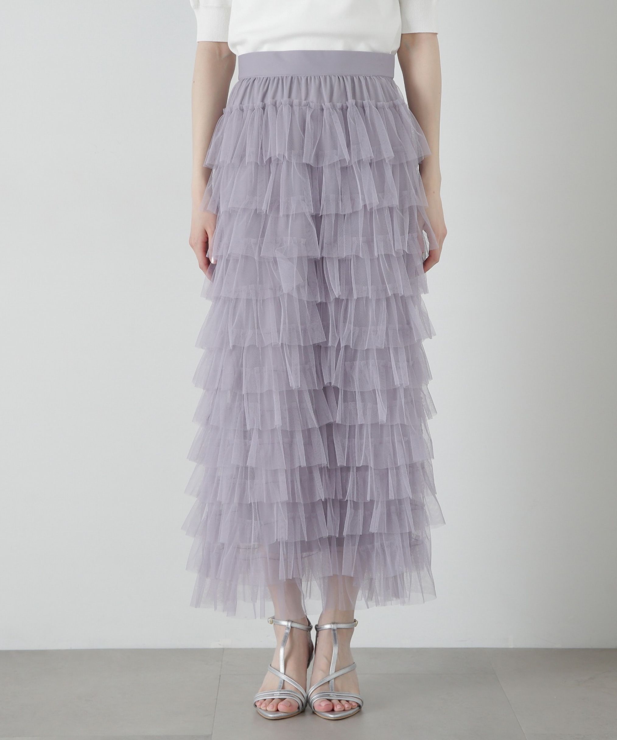 PROPORTION BODY DRESSING「Iラインチュールティアードスカート」|スカート|