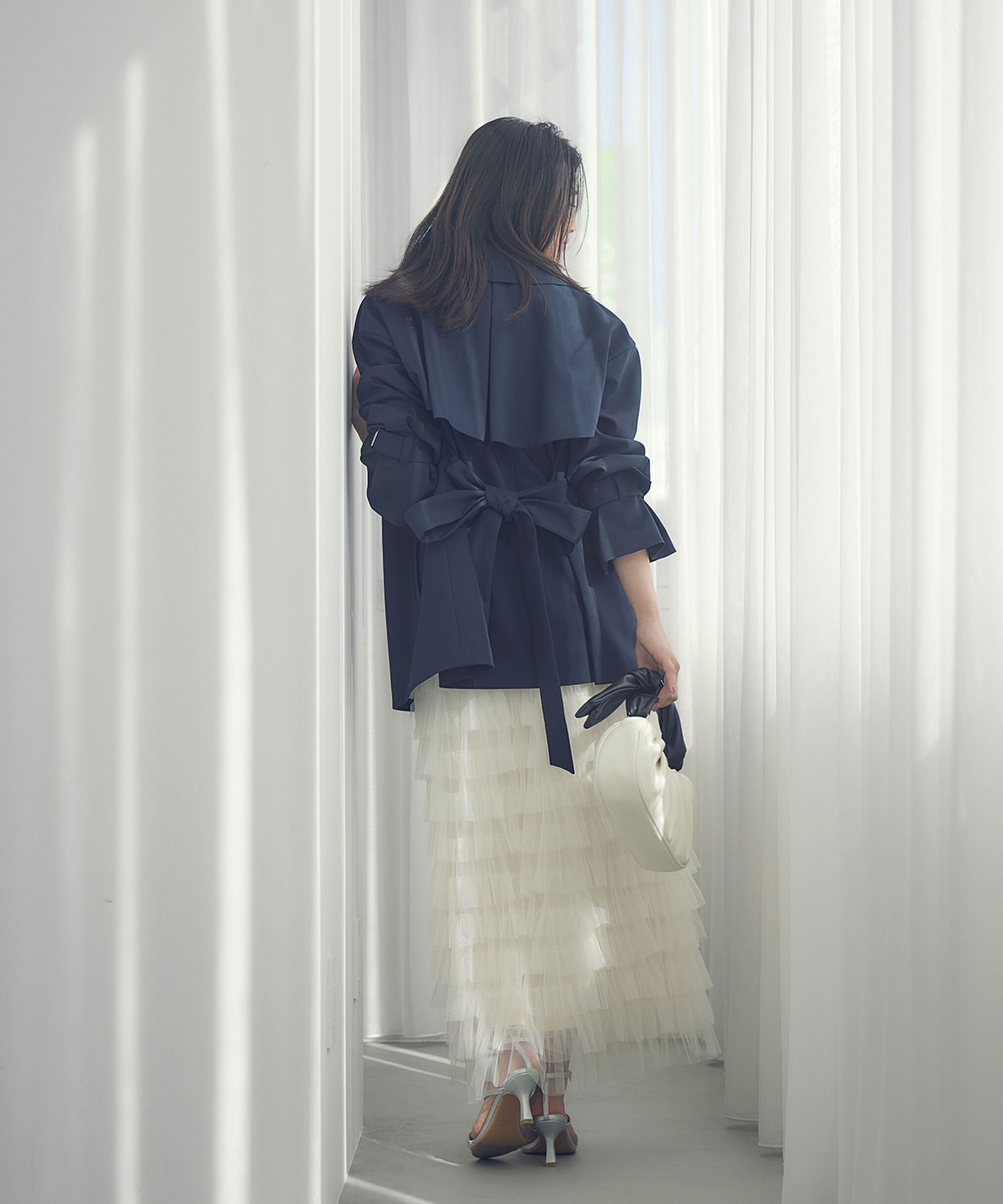 PROPORTION BODY DRESSING「Iラインチュールティアードスカート」|スカート|