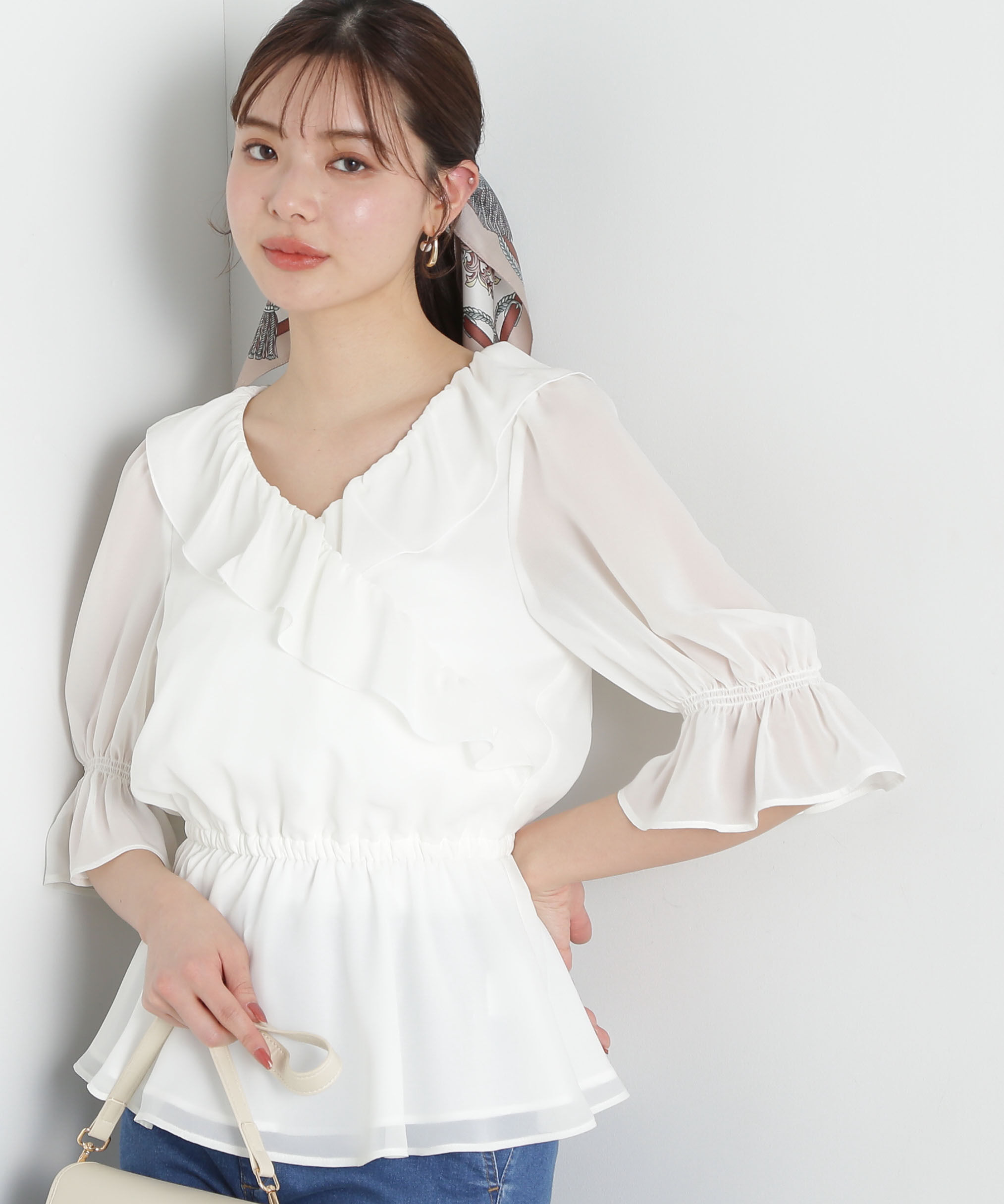 PROPORTION BODY DRESSING「ラッフルカシュクールブラウス」|シャツ・ブラウス|