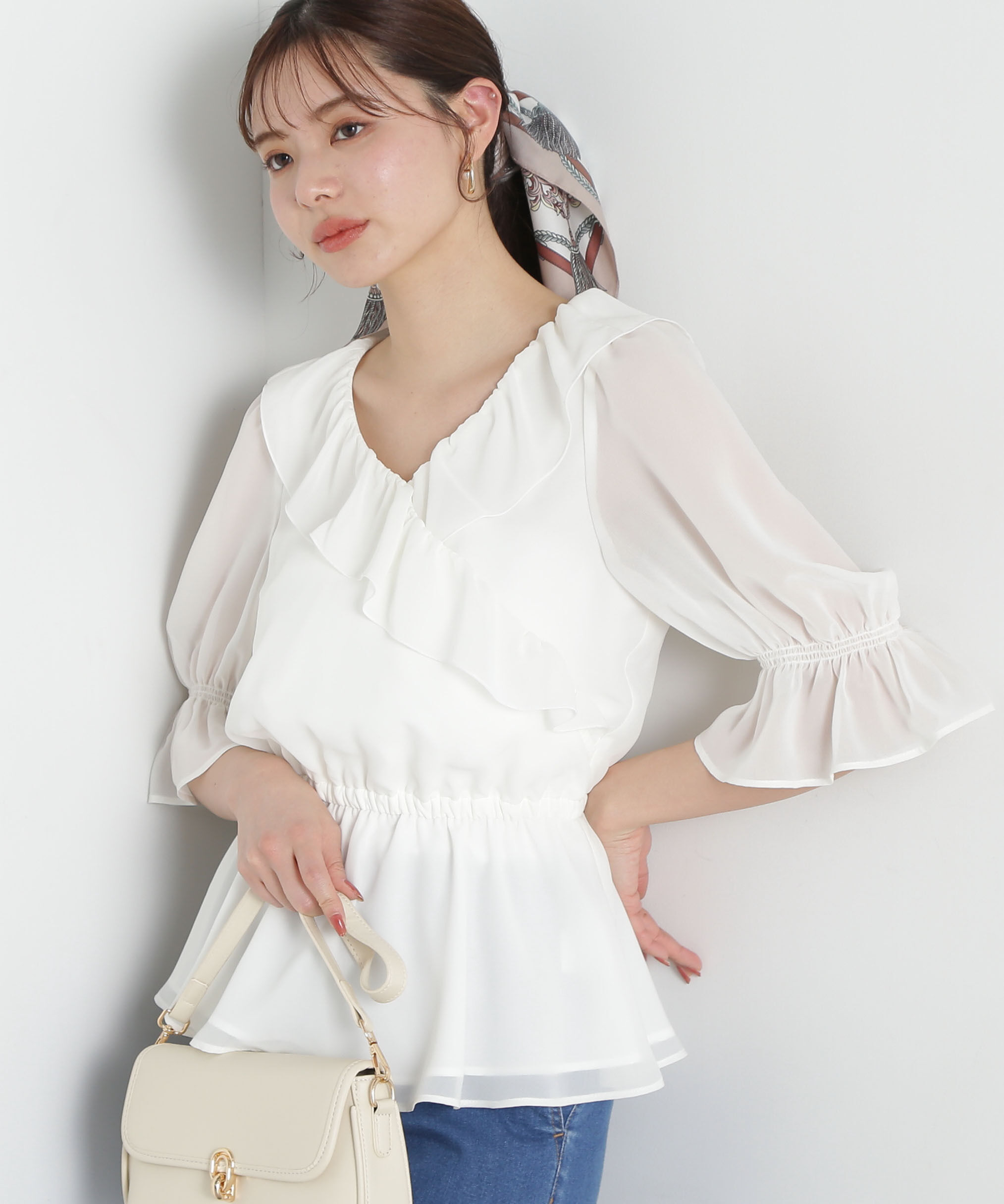 PROPORTION BODY DRESSING「ラッフルカシュクールブラウス」|シャツ・ブラウス|