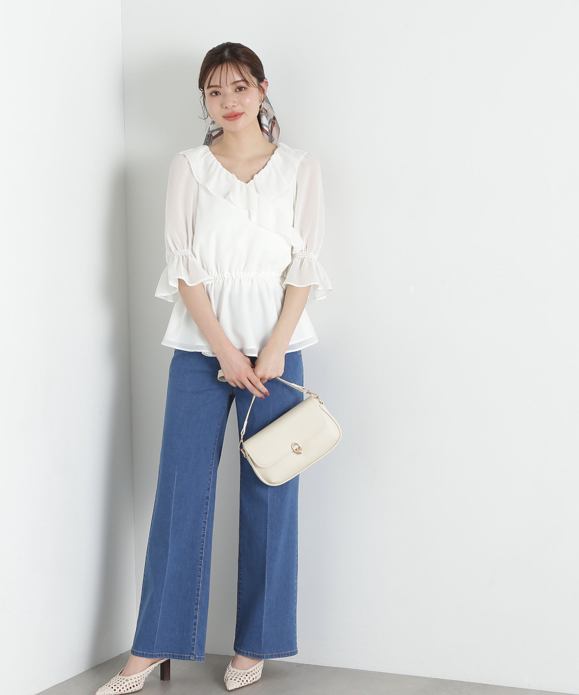 PROPORTION BODY DRESSING「ラッフルカシュクールブラウス」|シャツ・ブラウス|