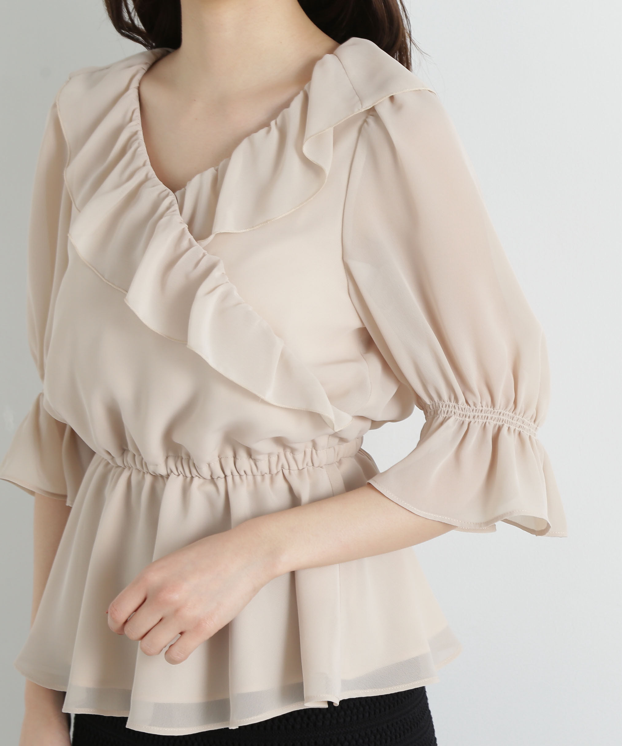 PROPORTION BODY DRESSING「ラッフルカシュクールブラウス」|シャツ・ブラウス|