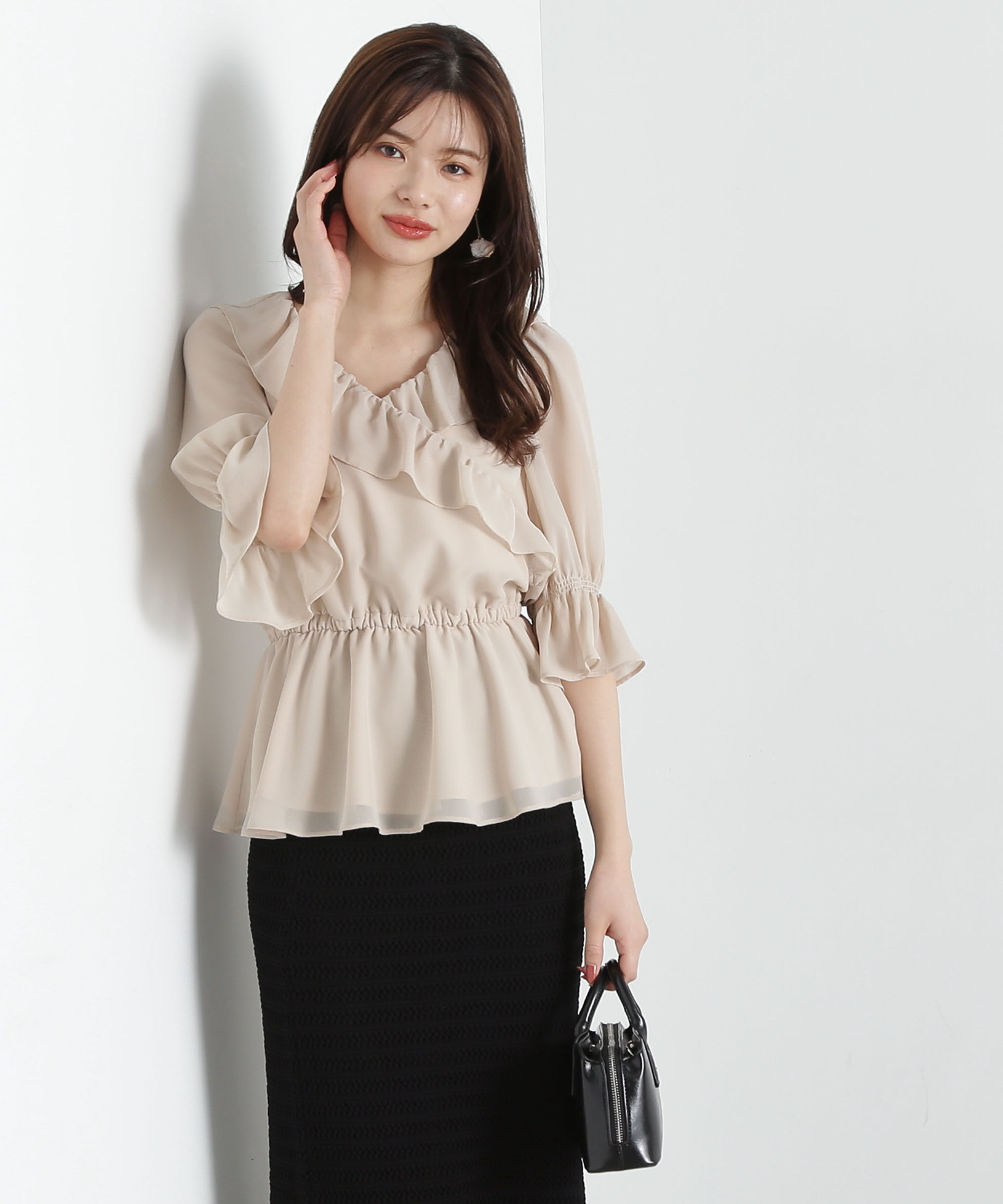 PROPORTION BODY DRESSING「ラッフルカシュクールブラウス」|シャツ・ブラウス|