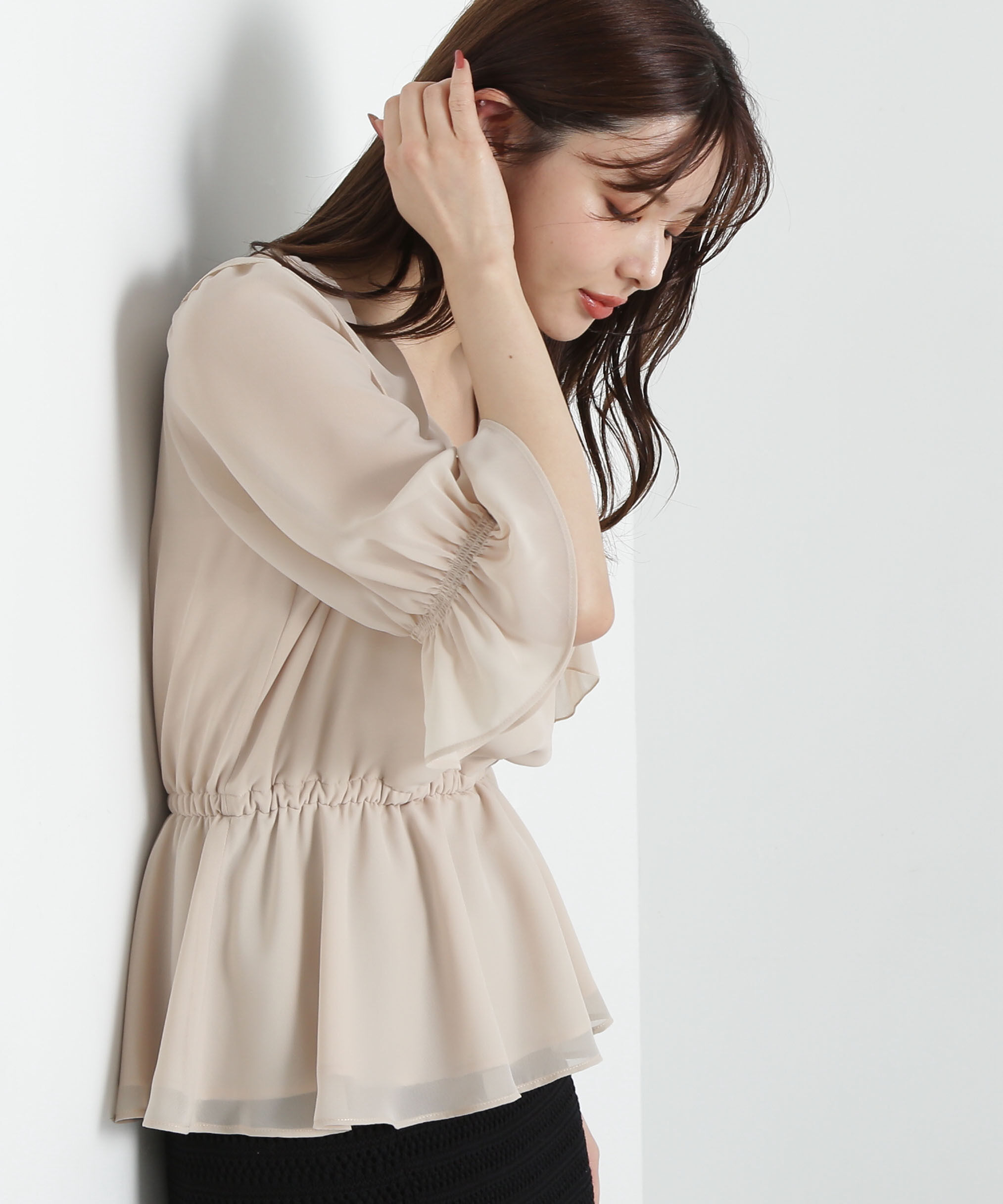 PROPORTION BODY DRESSING「ラッフルカシュクールブラウス」|シャツ・ブラウス|