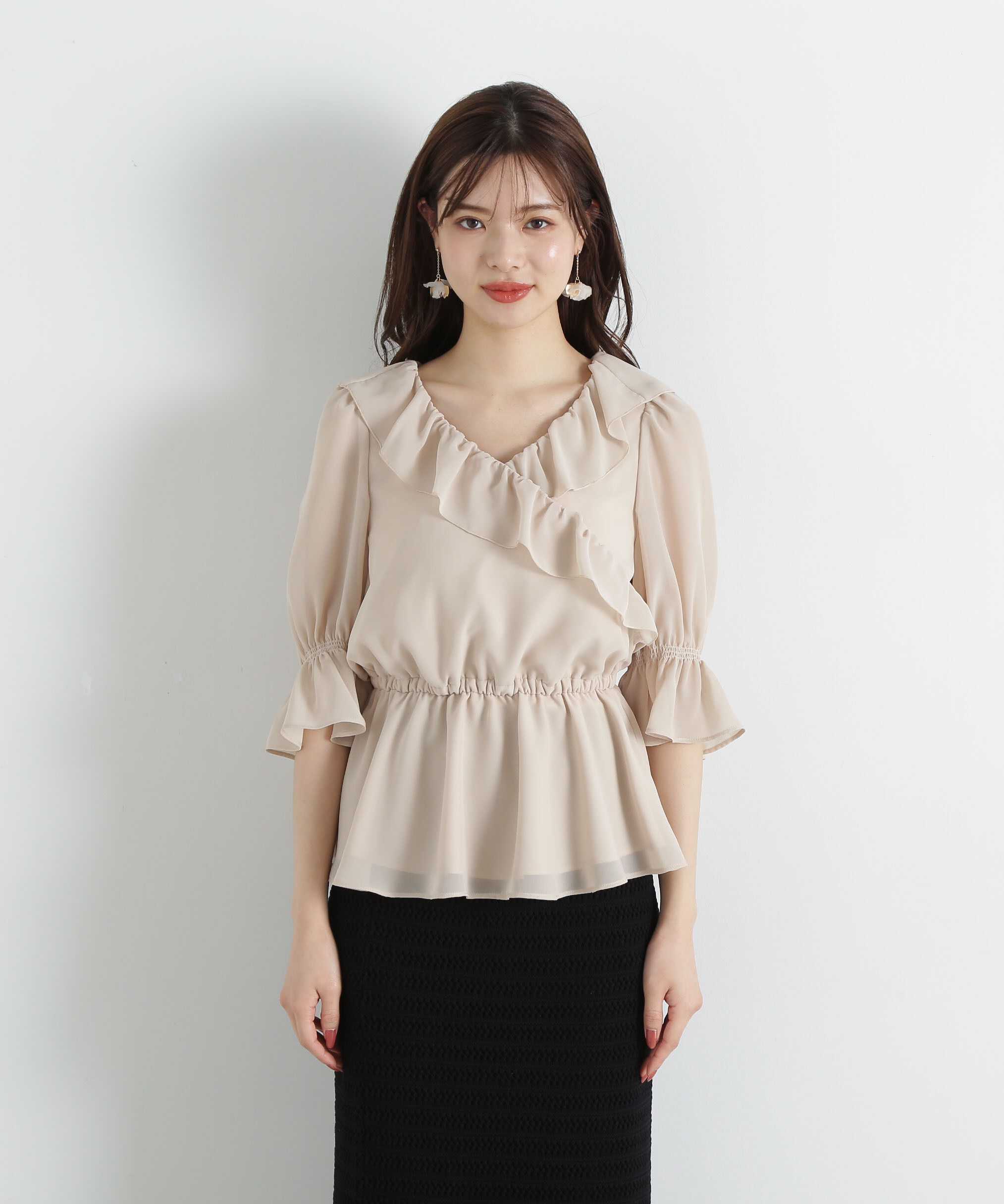 PROPORTION BODY DRESSING「ラッフルカシュクールブラウス」|シャツ・ブラウス|