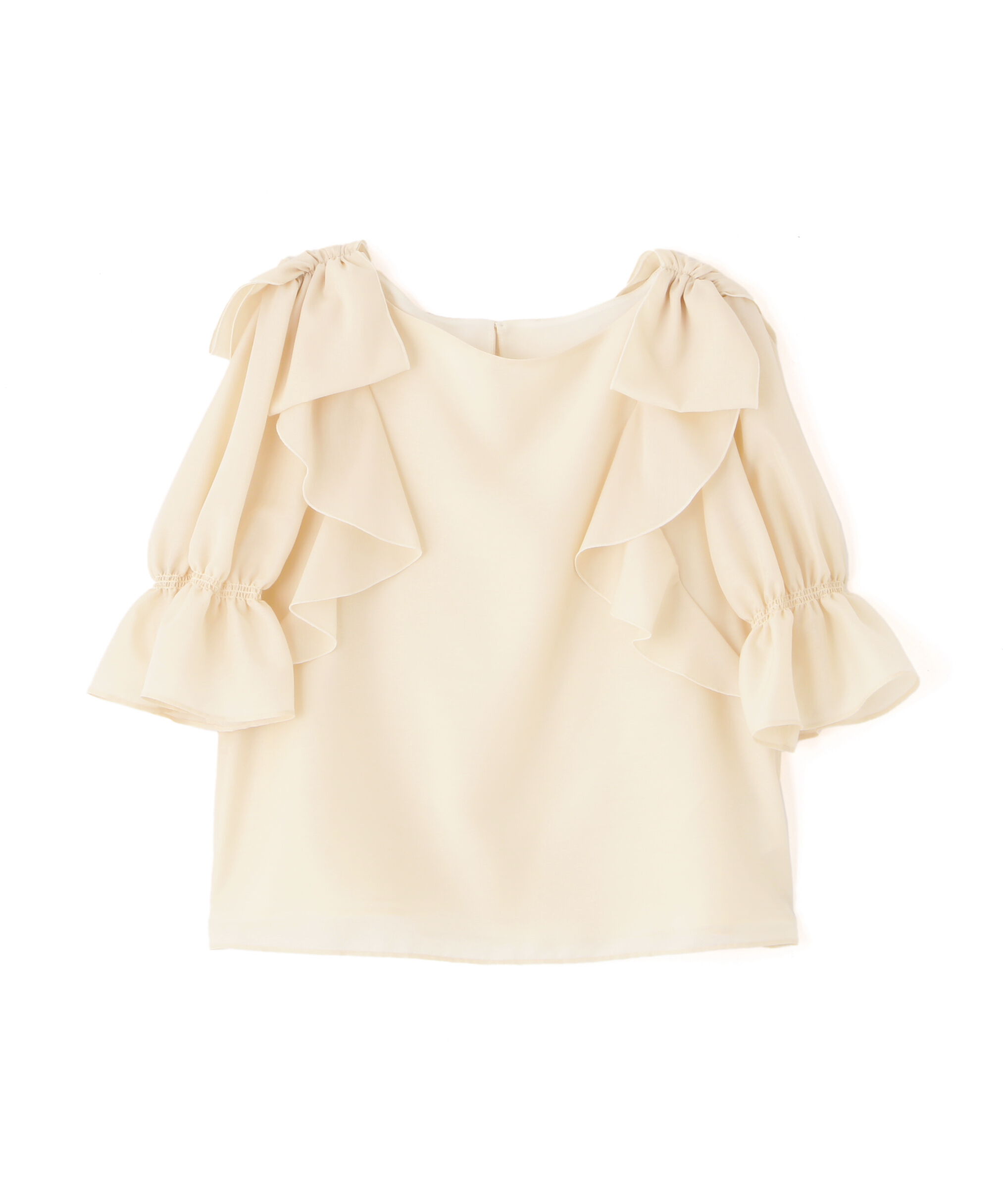 PROPORTION BODY DRESSING「リボンラッフルブラウス5分袖」|シャツ・ブラウス|