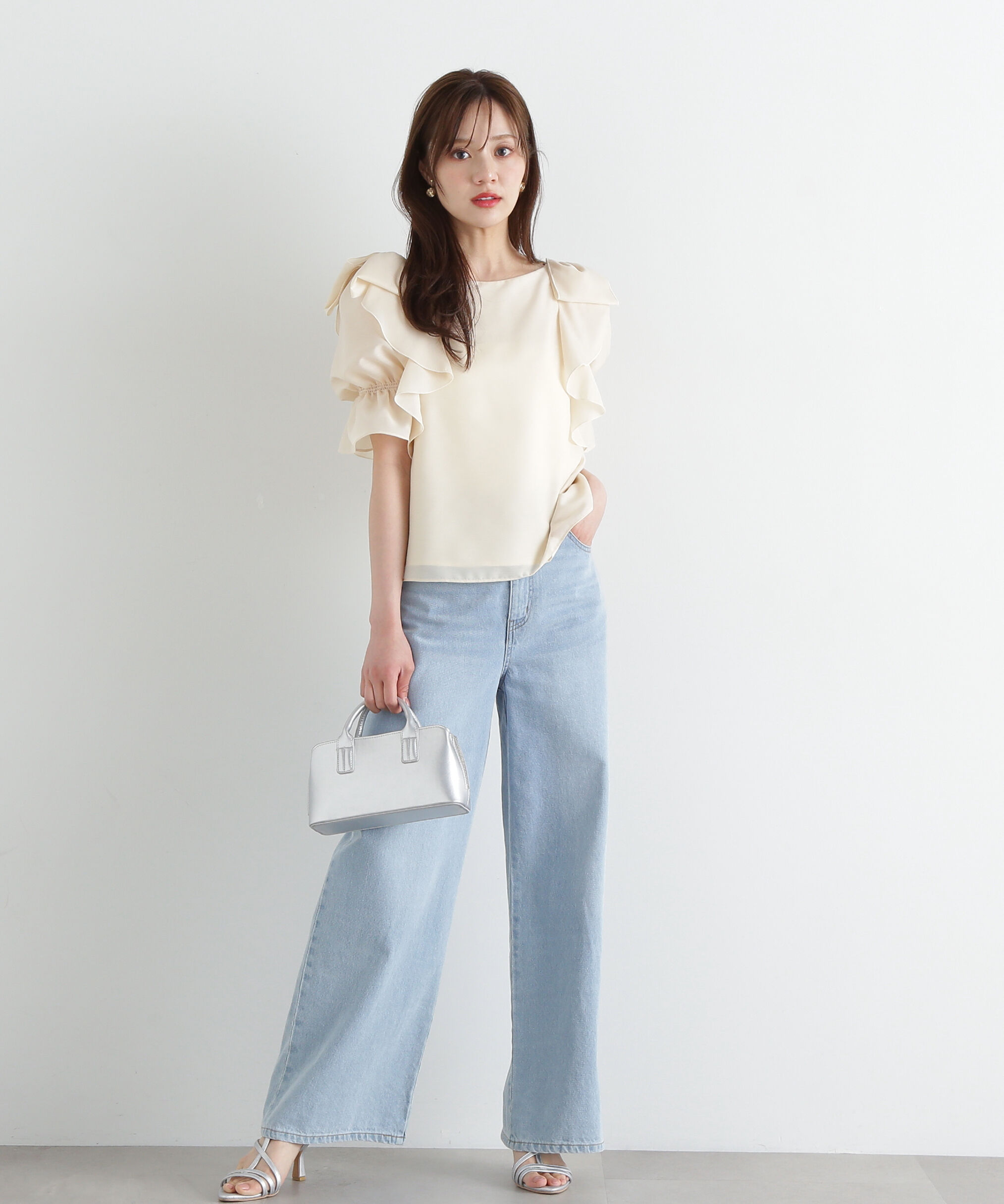 PROPORTION BODY DRESSING「リボンラッフルブラウス5分袖」|シャツ・ブラウス|