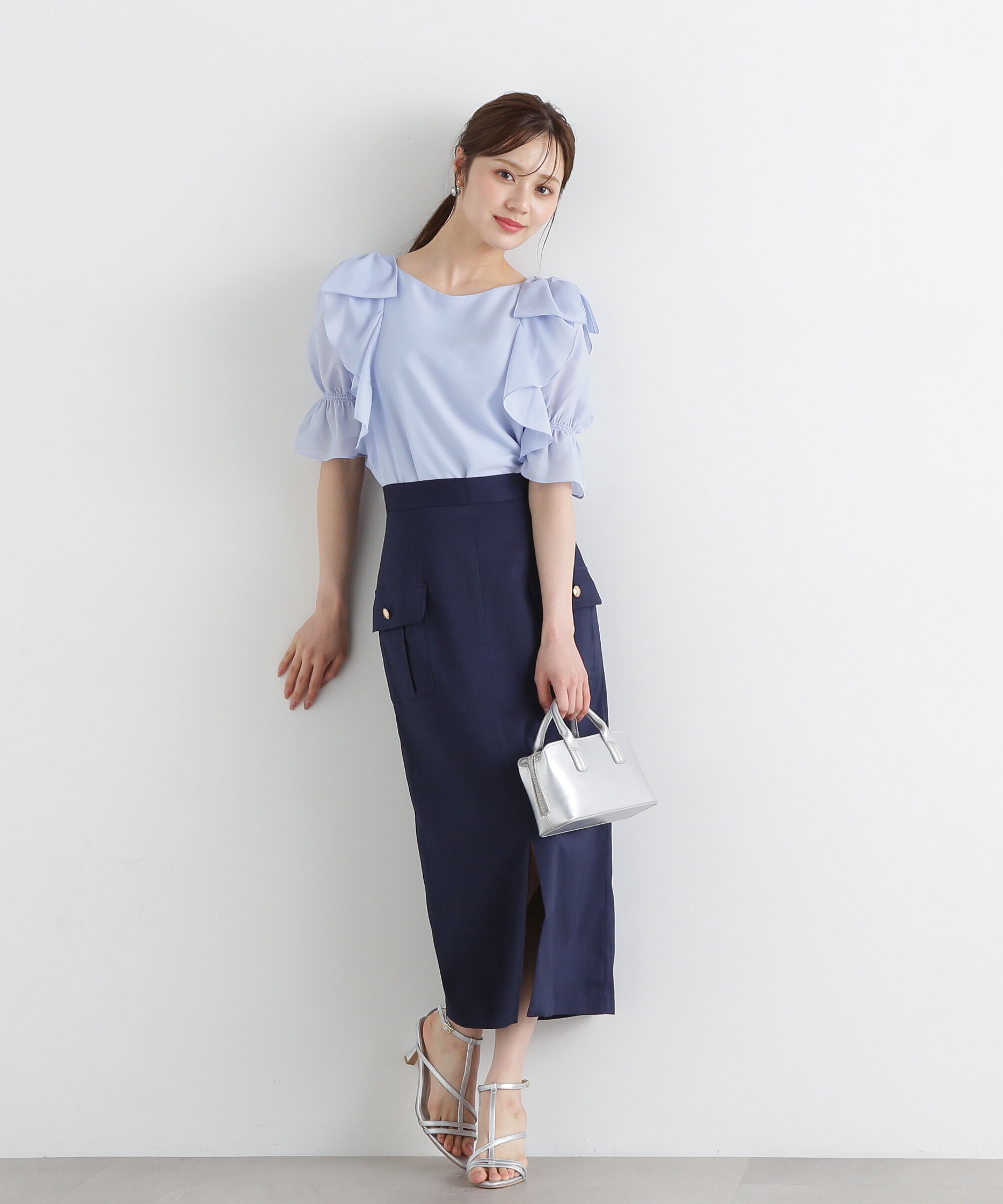 PROPORTION BODY DRESSING「リボンラッフルブラウス5分袖」|シャツ・ブラウス|