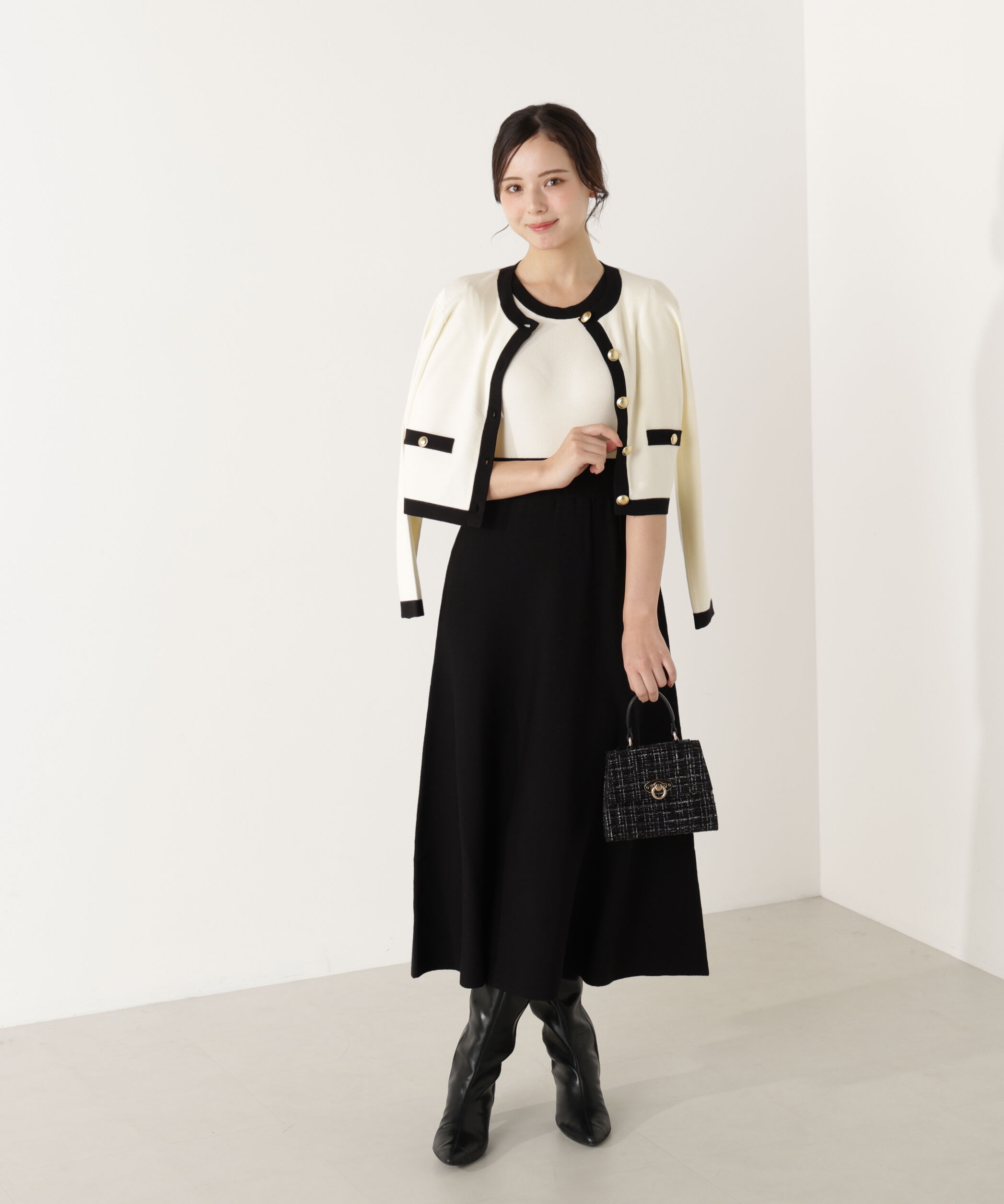 PROPORTION BODY DRESSING「バイカラーカーデセットアップ」|ワンピース|