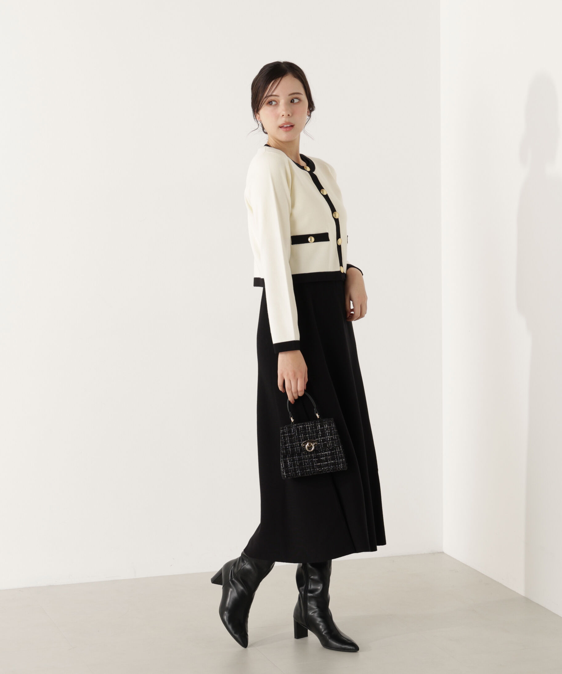 PROPORTION BODY DRESSING「バイカラーカーデセットアップ」|ワンピース|