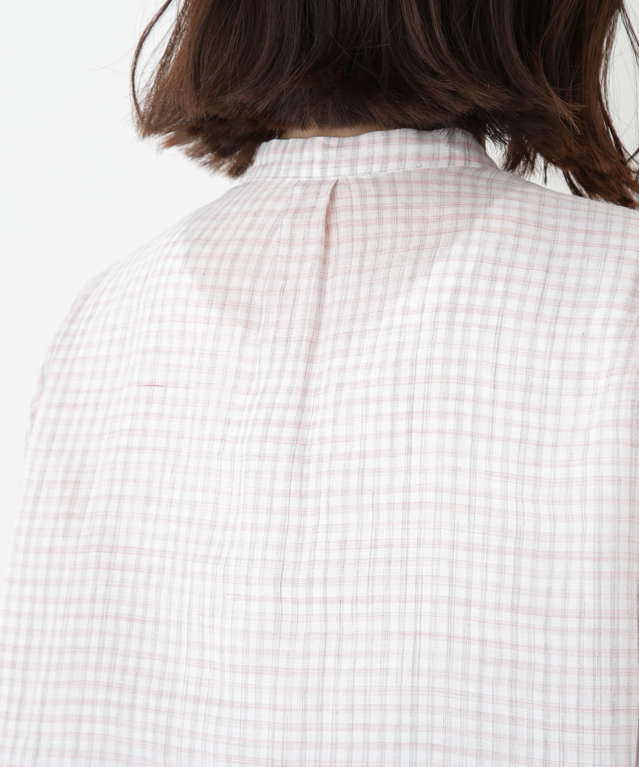  「◆ラミーバンドカラーチェックシャツブラウス」|シャツ・ブラウス|