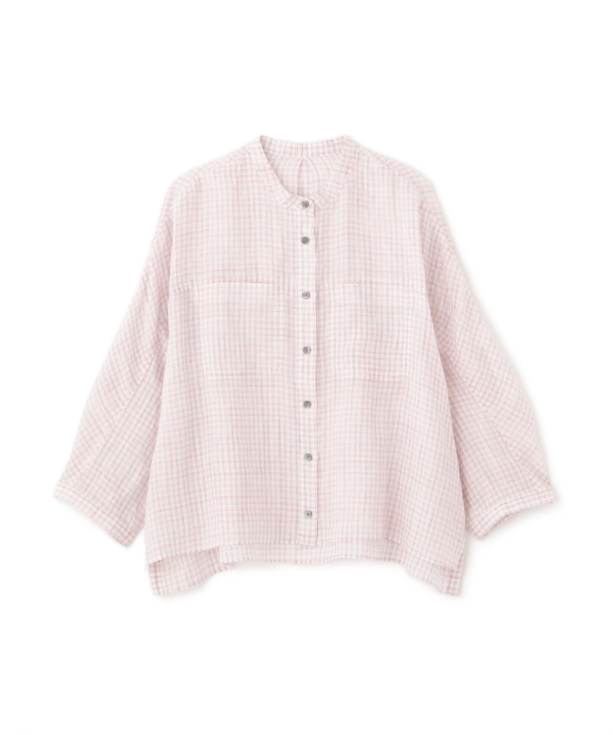  「◆ラミーバンドカラーチェックシャツブラウス」|シャツ・ブラウス|