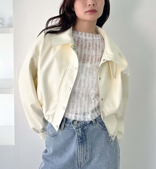 archives「２ｗａｙカラーフェイクレザーショートブルゾン」|その他|