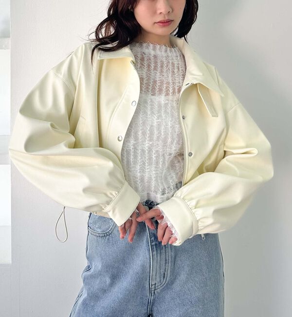 archives「２ｗａｙカラーフェイクレザーショートブルゾン」|その他|