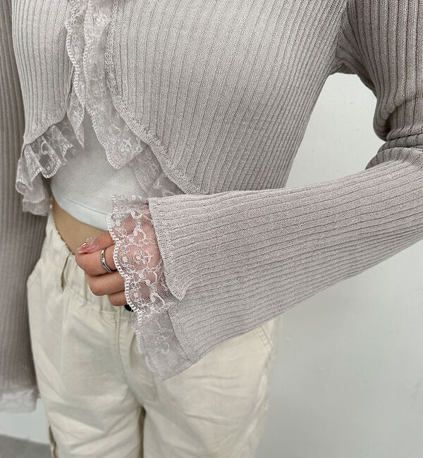 archives「レーストリミングニットカーディガン」|カーディガン|