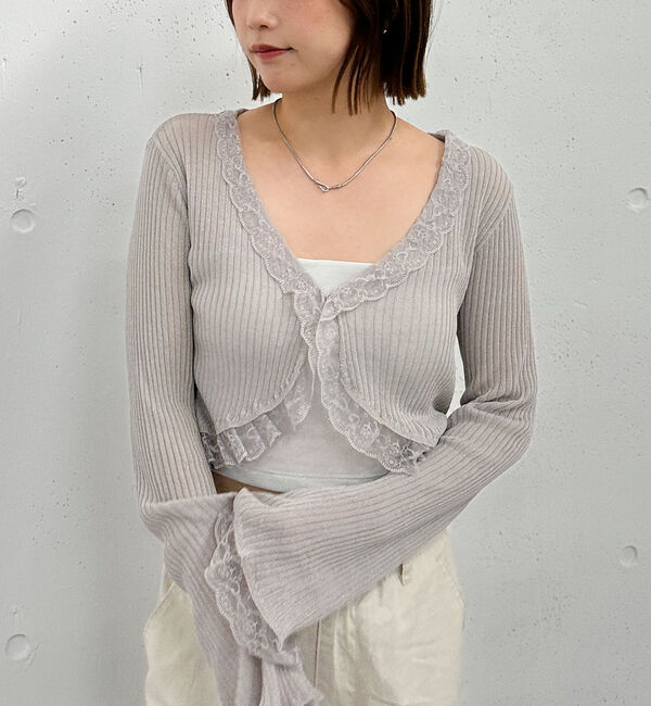 archives「レーストリミングニットカーディガン」|カーディガン|