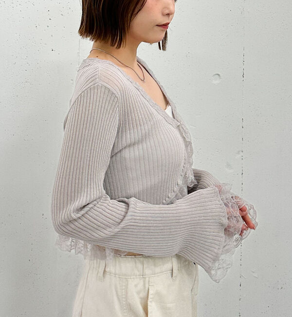 archives「レーストリミングニットカーディガン」|カーディガン|