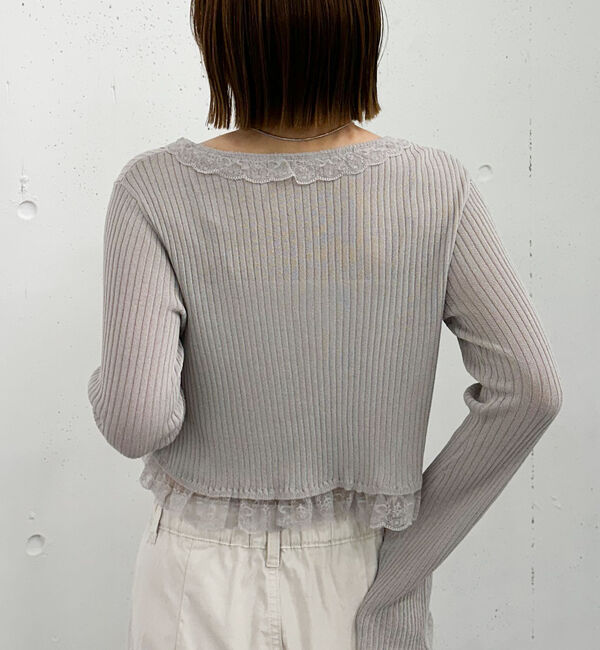 archives「レーストリミングニットカーディガン」|カーディガン|