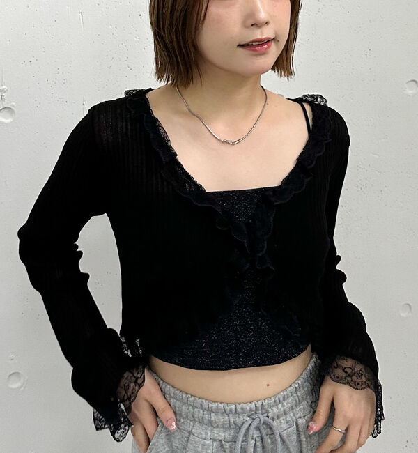 archives「レーストリミングニットカーディガン」|カーディガン|