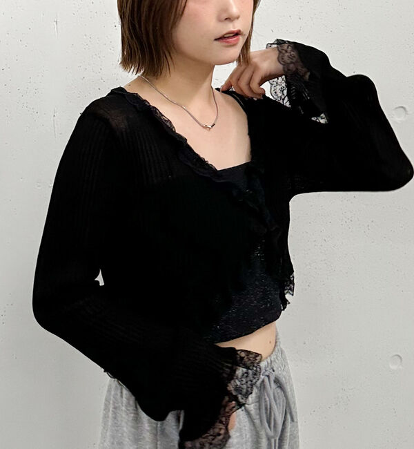 archives「レーストリミングニットカーディガン」|カーディガン|