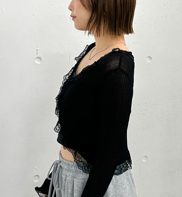 archives「レーストリミングニットカーディガン」|カーディガン|