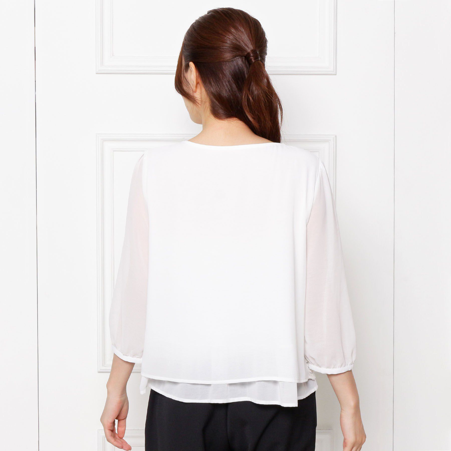 SHOO･LA･RUE「【S-3L】レースビジューブラウス」|シャツ・ブラウス|