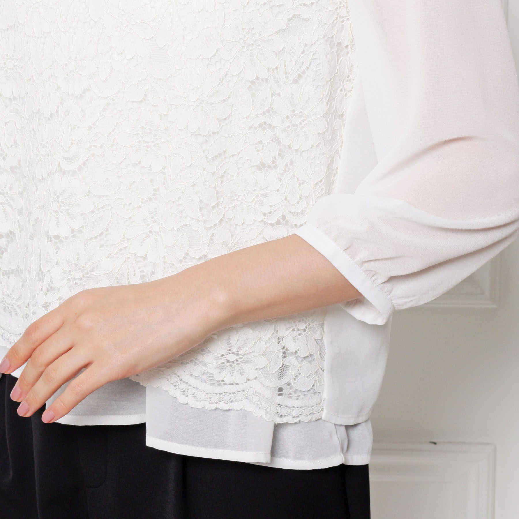 SHOO･LA･RUE「【S-3L】レースビジューブラウス」|シャツ・ブラウス|