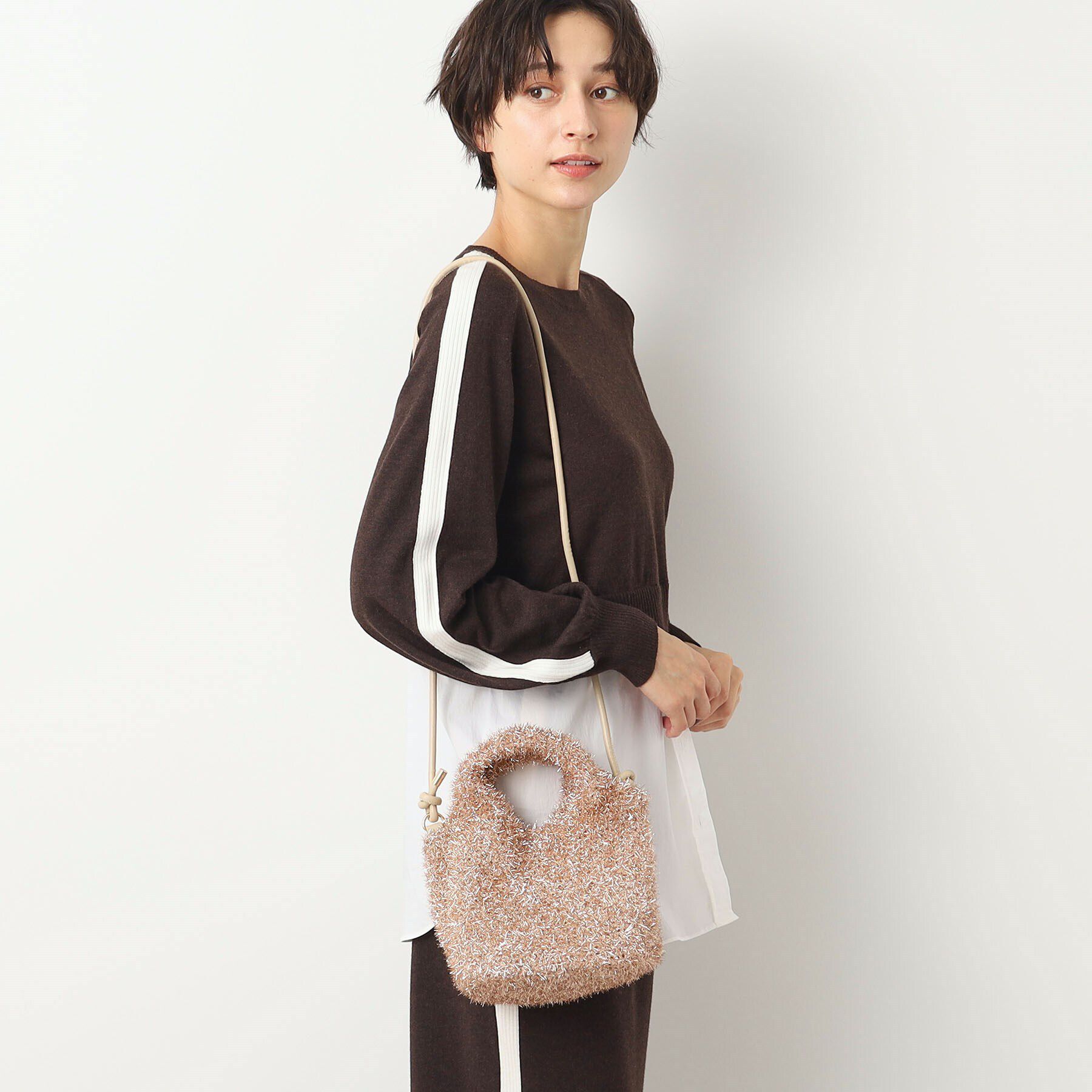 Dessin「ラメニットミニショルダー」|ショルダー・メッセンジャー|ブロンズ(006)