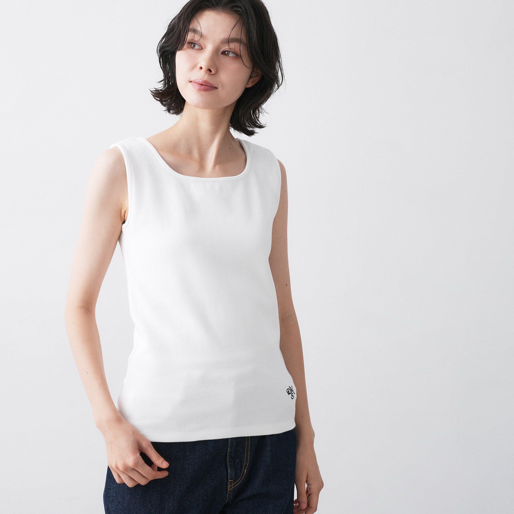 Dessin「【洗える】リブスクエアタンクトップ」|キャミソール|