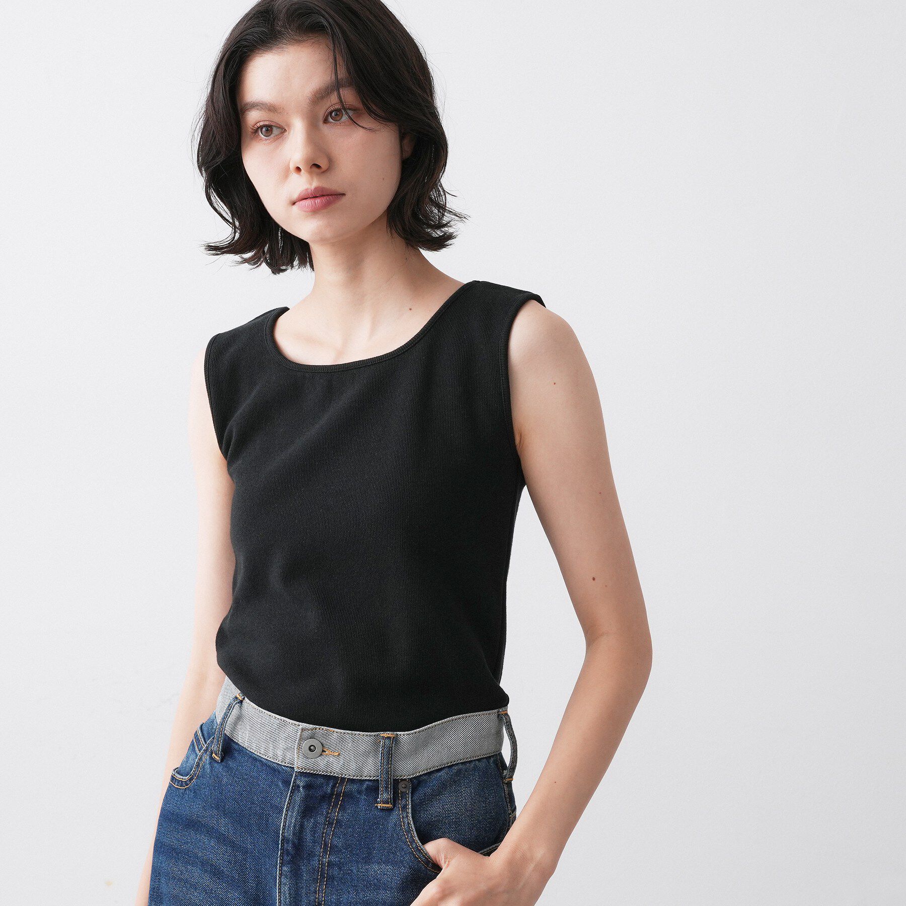 Dessin「【洗える】リブスクエアタンクトップ」|キャミソール|