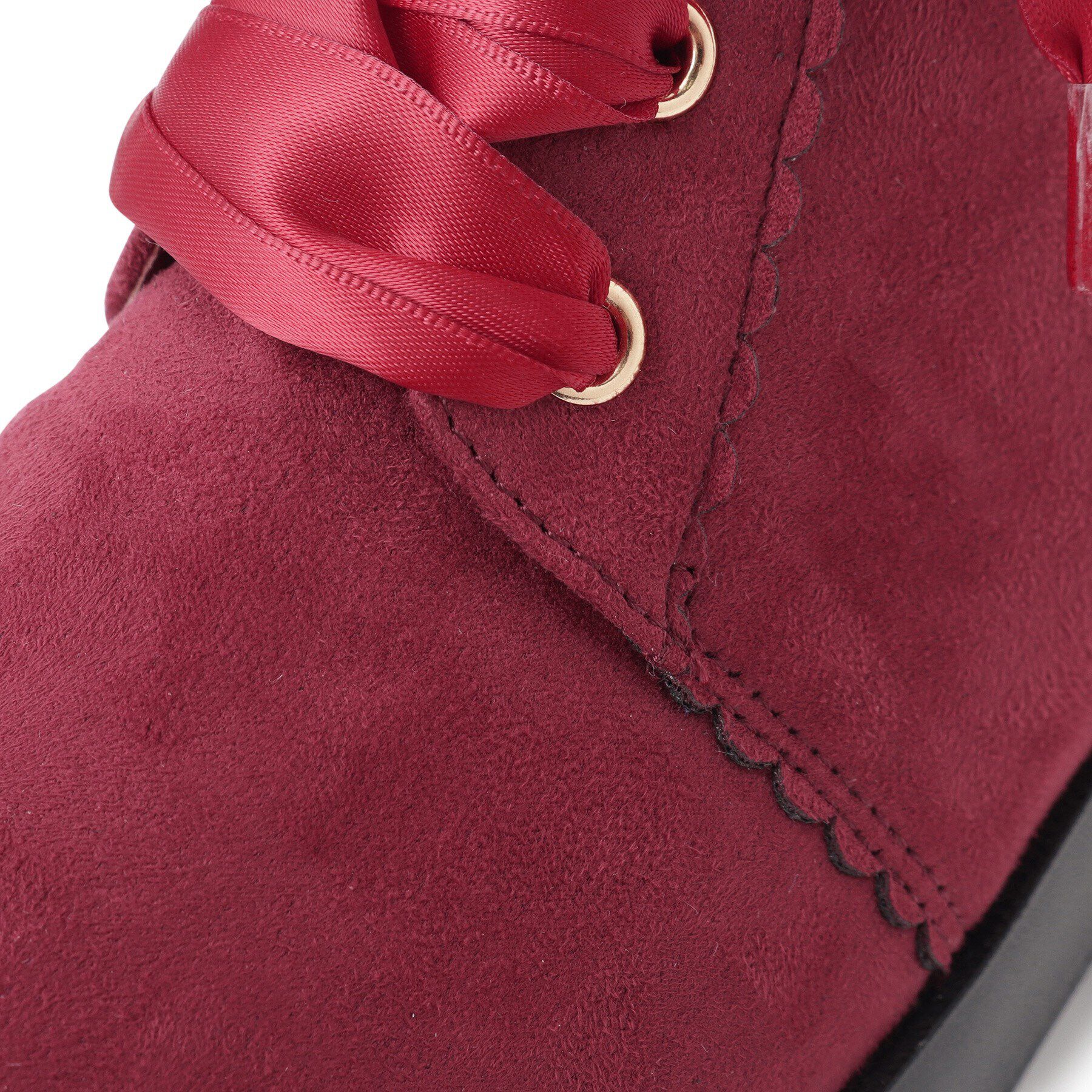 csT&P「厚底ガーリーレースアップフラワーカットブーツ」|ショートブーツ|