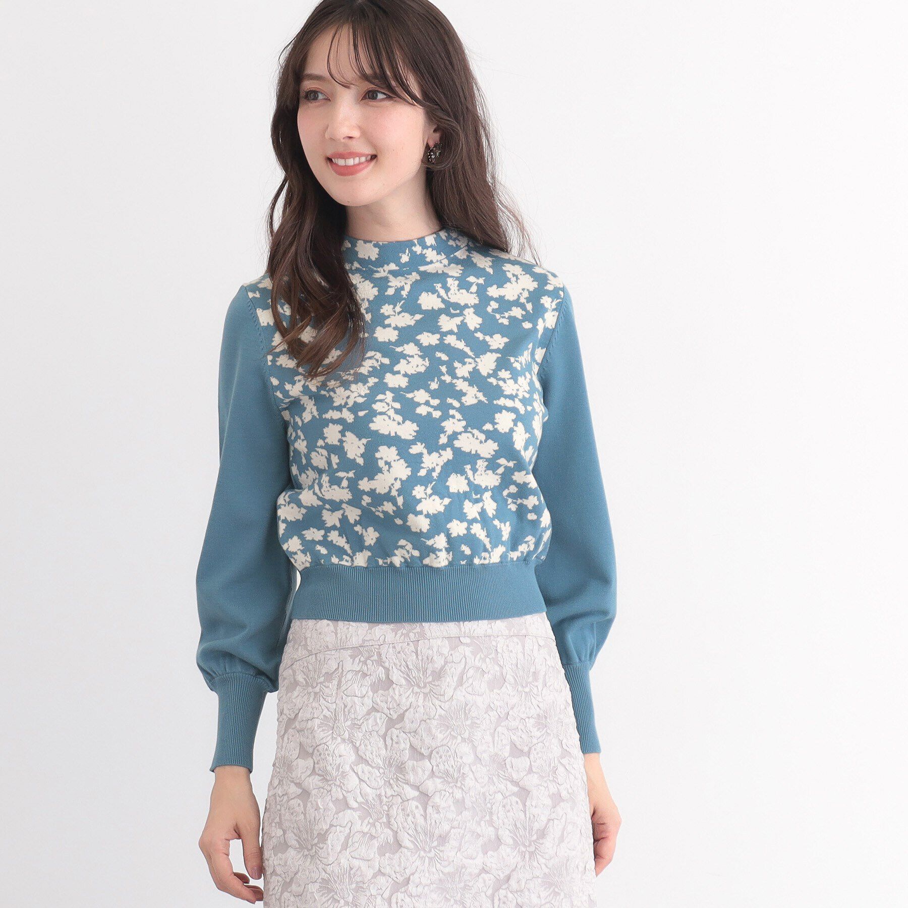 SunaUna「【春色！／フラワージャカード】フェミニンニット」|ニット・セーター|