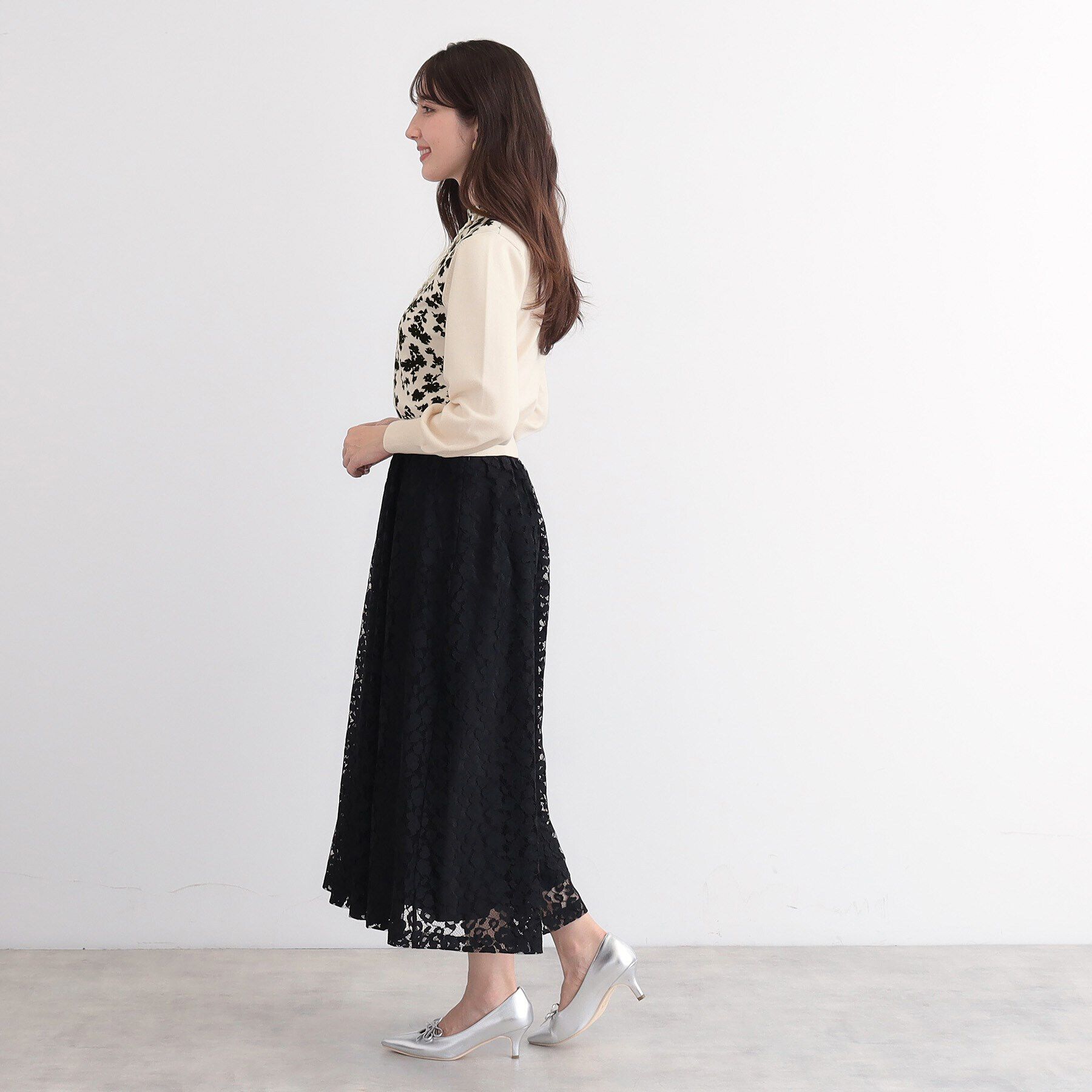 SunaUna「【春色！／フラワージャカード】フェミニンニット」|ニット・セーター|