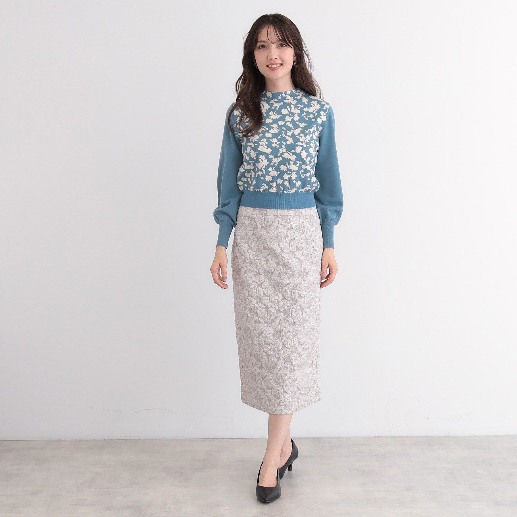 SunaUna「【春色！／フラワージャカード】フェミニンニット」|ニット・セーター|