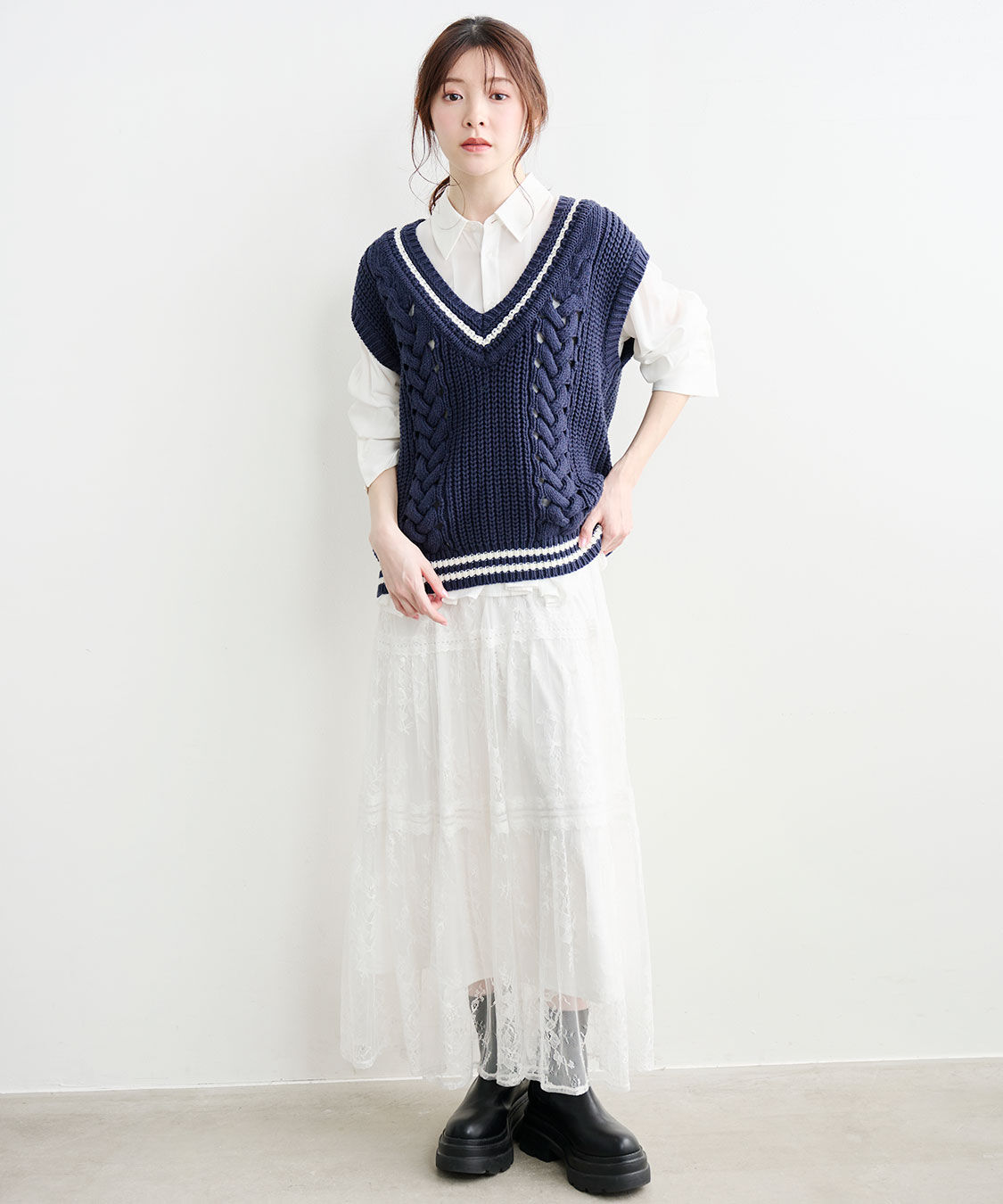 COCO DEAL「チルデンニットベスト」|ニット・セーター|