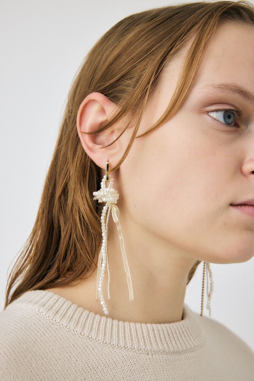 MOUSSY「F/PEARL BIJOU HOOP イヤリング」|ピアス|SLV