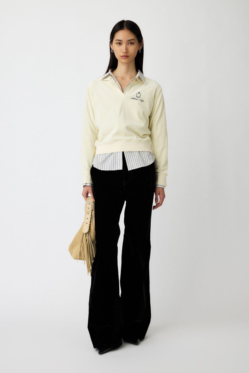 MOUSSY「VELVET LONG LEG フレア」|デニム|