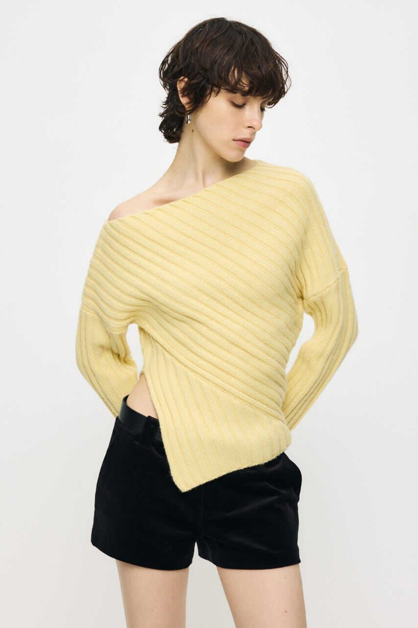 MOUSSY「ASYMMETRY RIB ニット」|ニット・セーター|