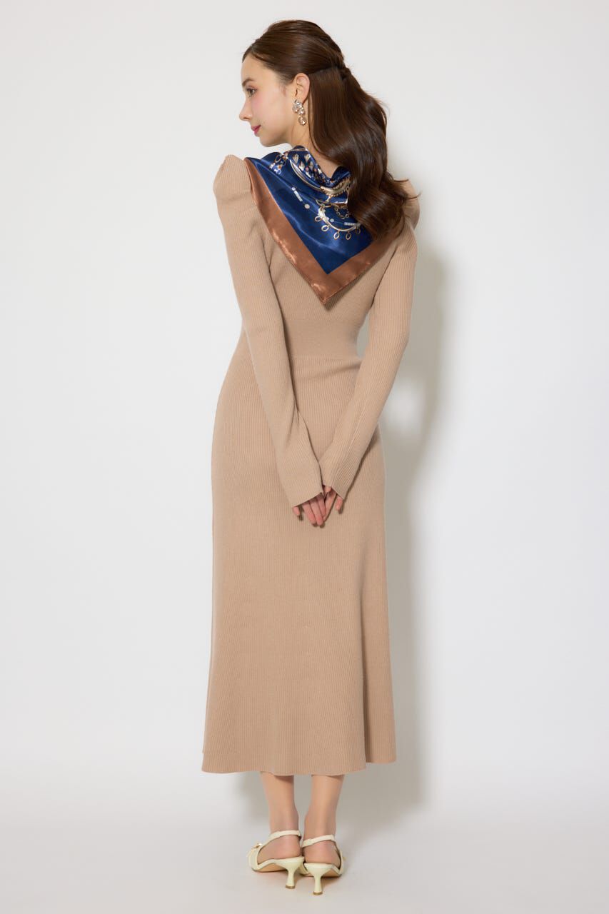 rienda「スカーフ付きマーメイドニットワンピース」|ワンピース|