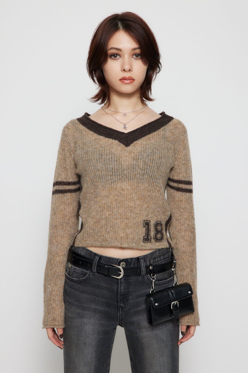 LAGUA GEM「COMPACT NUMBER ニット」|ニット・セーター|BEG