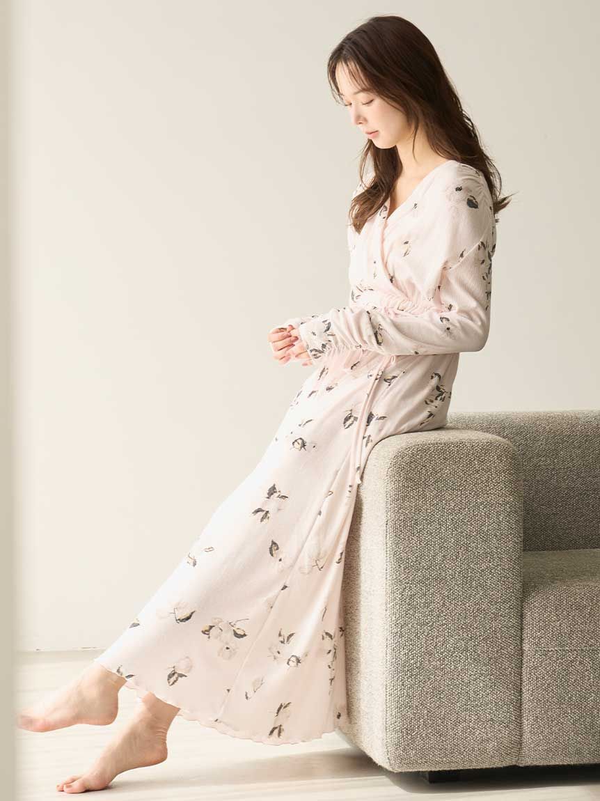 SNIDEL HOME「プリントカシュクールワンピース」|ルームウェア|