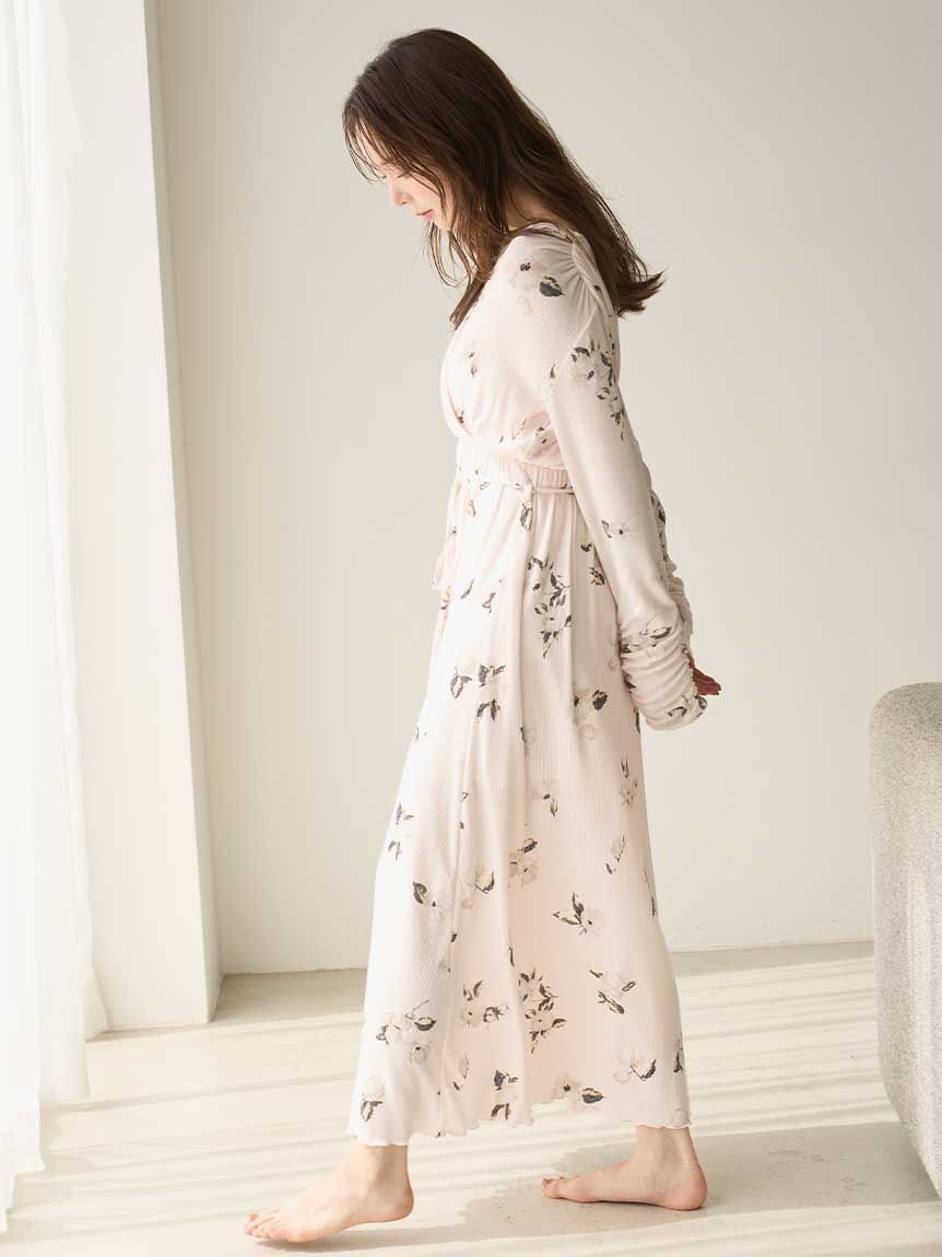 SNIDEL HOME「プリントカシュクールワンピース」|ルームウェア|