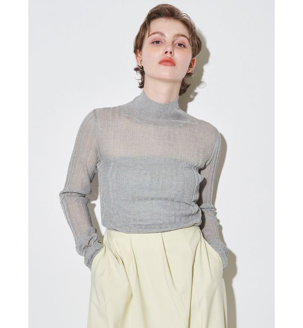 ELENDEEK「HIGH NECK SHEER RIB KT」|ニット・セーター|グレー