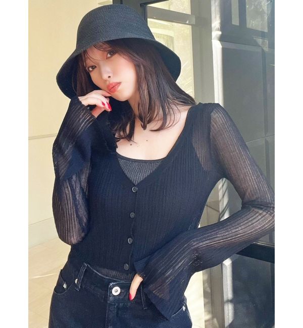 RESEXXY「シアーニットタイトカーディガン【セットアップ着用可能】」|カーディガン|