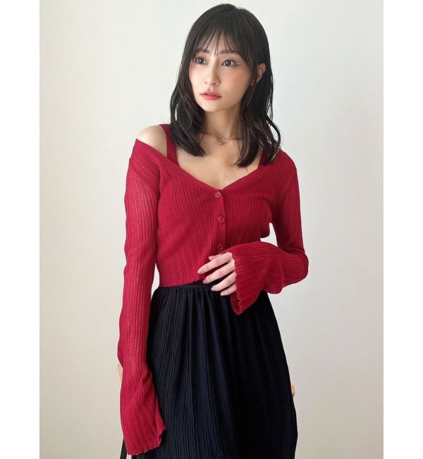 RESEXXY「シアーニットタイトカーディガン【セットアップ着用可能】」|カーディガン|